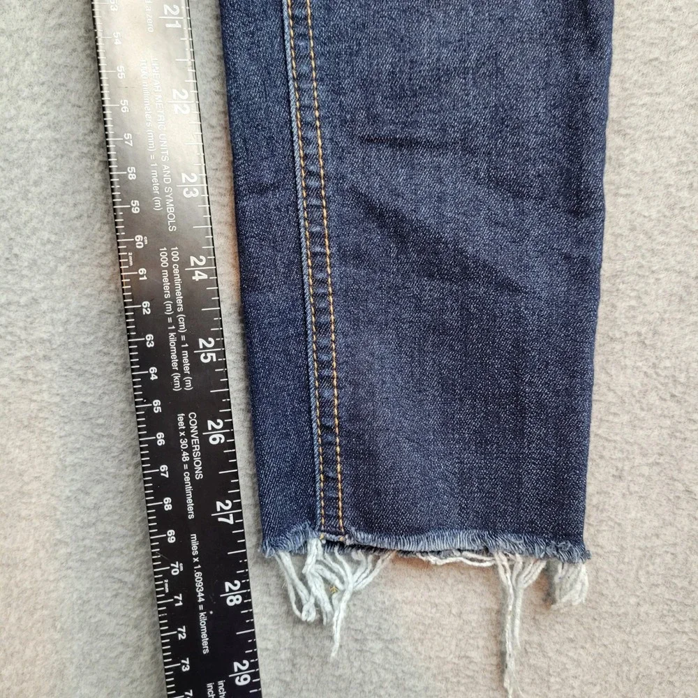 Rag &‎ Bone 10 Inch Ankle Skinny Jeans Womens 24x27 Blue Mad River Raw Hem